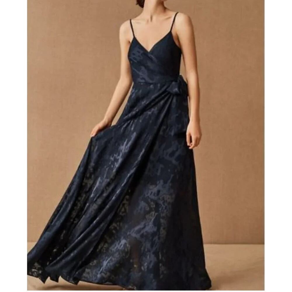 NWT HUTCH Anthropologie Navy Alden Wrap Maxi Dress (M)